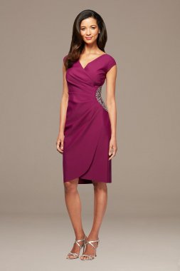 Beaded Waist Knee-Length Sheath Dress Alex Evenings 134175