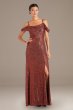 Swag Sleeve Allover Linear Sequin Gown RM Richards 21982