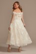 Off Shoulder Applique Tall Plus Wedding Dress Oleg Cassini 4XL8CWG902