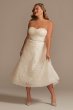 Lace Applique Tea-Length Tall Plus Wedding Dress Oleg Cassini 4XL8CWG903