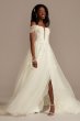 Tall Removable Straps Lined Tulle Wedding Dress Galina Signature 4XLLSSWG898