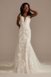 Beaded Lace 3D Floral Tulle Petite Wedding Dress Galina Signature 7SWG897