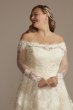 Off Shoulder Applique Plus Size Wedding Dress Oleg Cassini 8CWG902