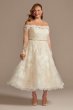 Off Shoulder Applique Plus Size Wedding Dress Oleg Cassini 8CWG902