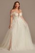 Removable Straps Tulle Plus Size Wedding Dress Galina Signature 9LSSWG898