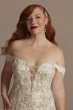 Embellished Lace Swag Sleeve Plus Wedding Dress Galina Signature 9LSSWG899