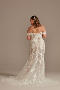 Embellished Illusion Lace Plus Size Wedding Dress Galina Signature 9MBSWG899