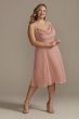 Chiffon Midi Cowl Neck Bridesmaid Dress F20397