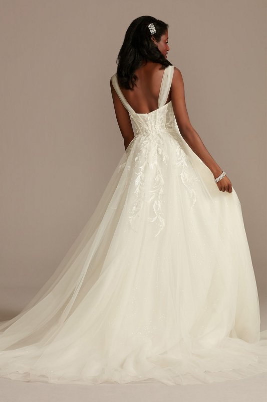 Removable Straps Tulle Wedding Dress with Slits Galina Signature LSSWG898