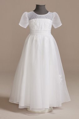 Short Sleeve Flower Girl Dress with Appliques DB Studio WG1439