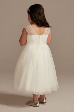 Beaded Bodice Cap Sleeve Tulle Flower Girl Dress DB Studio WG1440