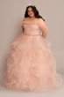 Plus Convertible Ruffle Tulle Quince Dress Fifteen Roses 8FR2101