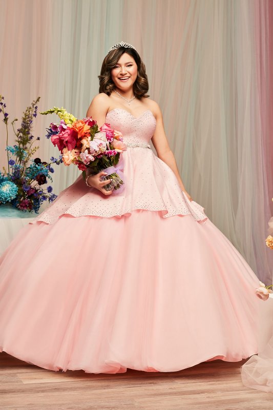 Embellished Plus Quince Gown with Detachable Skirt Fifteen Roses 8FR2110