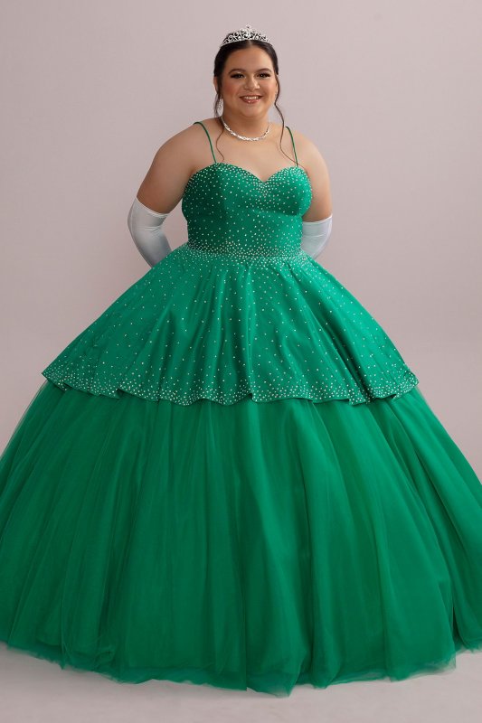 Embellished Plus Quince Gown with Detachable Skirt Fifteen Roses 8FR2110