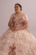 Patterned Sequin Plus Quince Ball Gown with Bolero Fifteen Roses 8FR2113