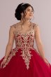 Metallic Lace and Tulle Quince Dress with Keyhole Fifteen Roses FR2104