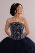 Beaded Satin and Tulle Strapless Quinceanera Dress Fifteen Roses FR2109