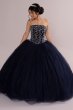 Beaded Satin and Tulle Strapless Quinceanera Dress Fifteen Roses FR2109