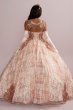 Patterned Sequin Quince Ball Gown with Bolero Fifteen Roses FR2113