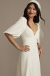 Bubble Sleeve Georgette V-Neck Wedding Dress DB Studio SDWG0971