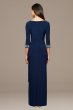 Petite A-Line Cascade Dress with Beaded Sleeves Alex Evenings 2351416