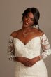 Beaded Lace Long Sleeve Tall Plus Wedding Dress Oleg Cassini 4XL8SLXTCWG808