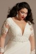 Long Sleeve Lace Applique Tall Plus Wedding Dress Galina Signature 4XL9SLLBSWG842