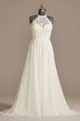 High Neck Illusion Chiffon Tall Plus Wedding Dress DB Studio 4XL9WG4032