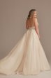 Spaghetti Strap Beaded Organza Tall Wedding Dress Galina Signature 4XLLBSWG784