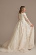 Illusion Long Sleeve Plunge Tall Wedding Dress Galina Signature 4XLLBSWG820