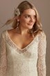 Hand Beaded Lace Long Sleeve Tall Wedding Dress Melissa Sweet 4XLSLMS251206