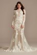 Long Sleeve Sequin Floral Tall Wedding Dress Galina Signature 4XLSLSWG843