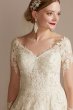 Lace and Tulle Long Sleeve Petite Wedding Dress David's Bridal Collection 7SLWG3861