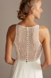 Illusion High Neck Lace Godet Petite Wedding Dress DB Studio 7WG4021