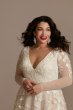 Illusion Long Sleeve Plus Size Wedding Dress Galina Signature 9LBSWG820