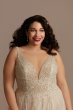 Beaded Illusion Plus Size Bodysuit Wedding Dress Galina Signature 9MBSWG837