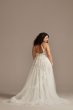 Floral Open Back Bodysuit Plus Size Wedding Dress Galina Signature 9MBSWG841