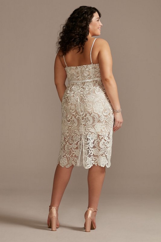 Crochet Lace Overlay Midi Plus Size Dress DB Studio 9SDWG0773