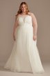 High Neck Lace Godet Plus Size Wedding Dress DB Studio 9WG4021