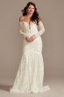 Long Sleeve Plunging Illusion Lace Wedding Dress Galina Signature SLSWG855