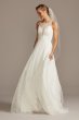 High Neck Illusion and Lace Godet Wedding Dress DB Studio WG4021