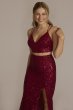 Sequined Two-Piece Set with Sheath Skirt Jump 12303