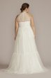 Halter Tall Plus Wedding Gown with Tiered Skirt DB Studio 4XL9WG4050