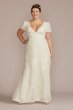 Floral Puff Sleeve V-Neck Tall Plus Wedding Gown DB Studio 4XL9WG4052