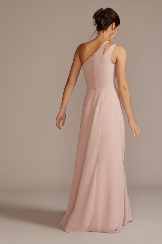 Tall Chiffon One-Shoulder Cutout Bridesmaid Dress David's Bridal 4XLF20458