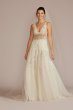 Drop Waist Beaded Applique Tall Wedding Gown Galina Signature 4XLSWG923