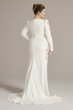 Long Sleeve Crepe Mermaid Tall Plus Wedding Gown Galina Signature 4XL9SWG919