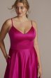 Plus Size Satin Spaghetti Strap A-Line Prom Dress Jules and Cleo D24NY22005W