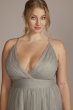 Plus Size Deep-V Sparkle A-Line Prom Dress Jules and Cleo D24NY22013W