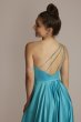 One-Shoulder Satin A-Line with Skirt Slit Jules and Cleo D24NY22016